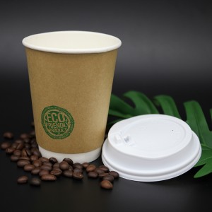 シングル二重壁の純粋なクラフトコーヒー紙コップ
